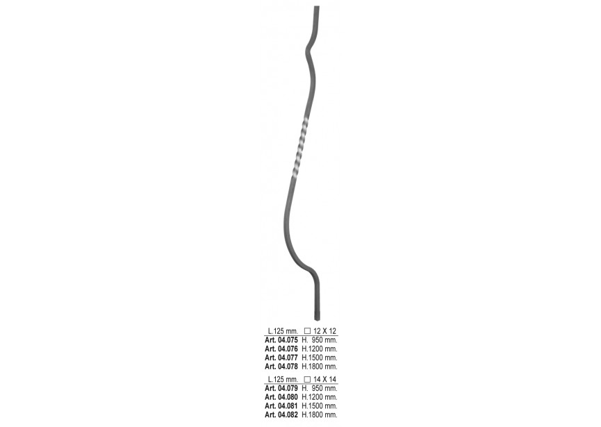 BARREAU GALBE 125X1500MM # 14 MM