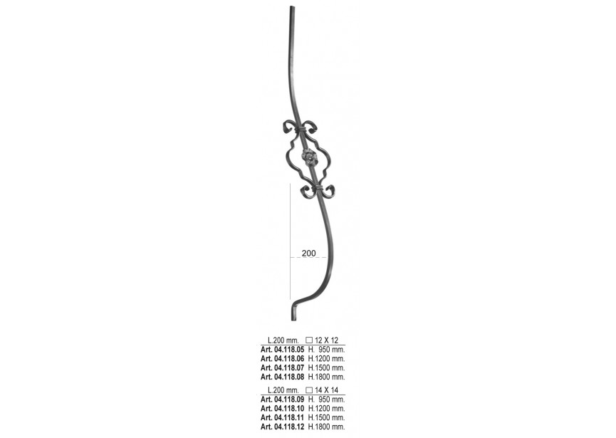 04.118.12~~BUIKSPIJL 200X1800MM # 14 MM