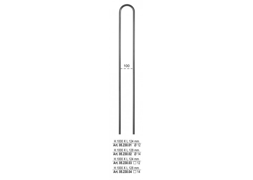 05.230.01~~SPIJL 1000X124MM o 12MM