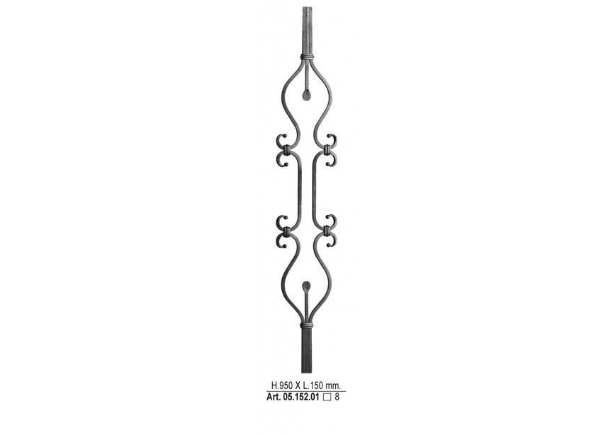 BARREAU 950X150MM # 8 MM