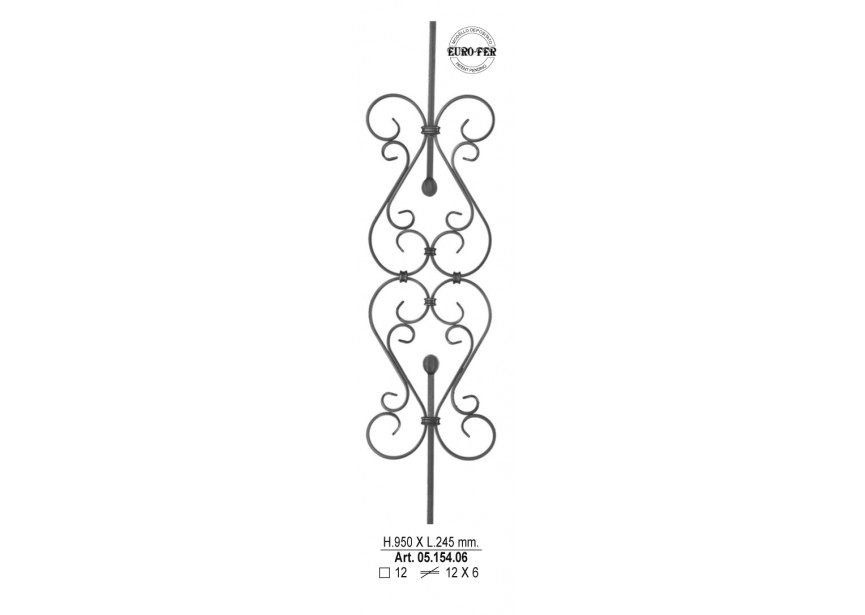 BARREAU 950X245MM 12X6MM