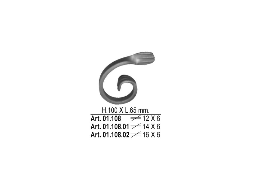 VOLUTE 100X65MM - 16X6MM