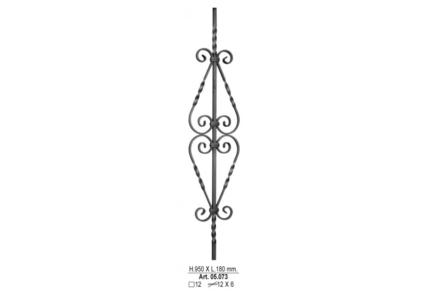 BARREAU 950X180MM 12X6MM