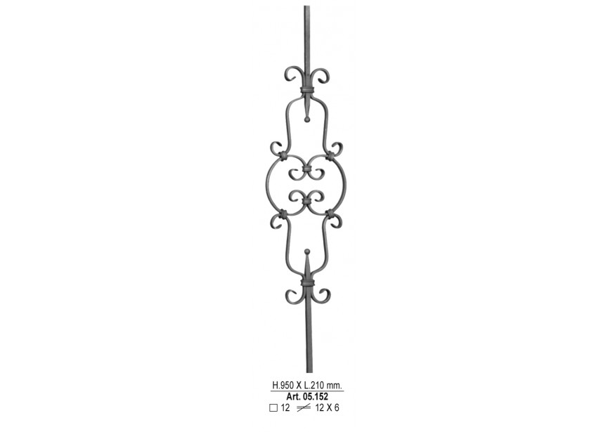 05.152~~SPIJL 950X210MM 12X6MM