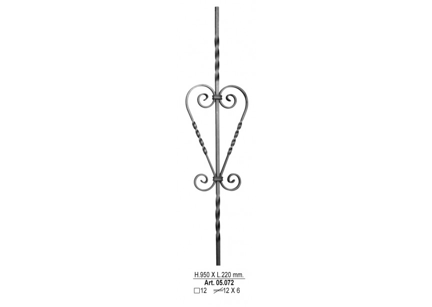 BARREAU 950X220MM 12X6MM