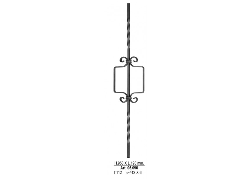 BARREAU 950X190MM 12X6MM