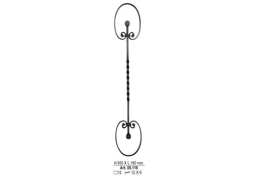 BARREAU 950X160MM 12X6MM