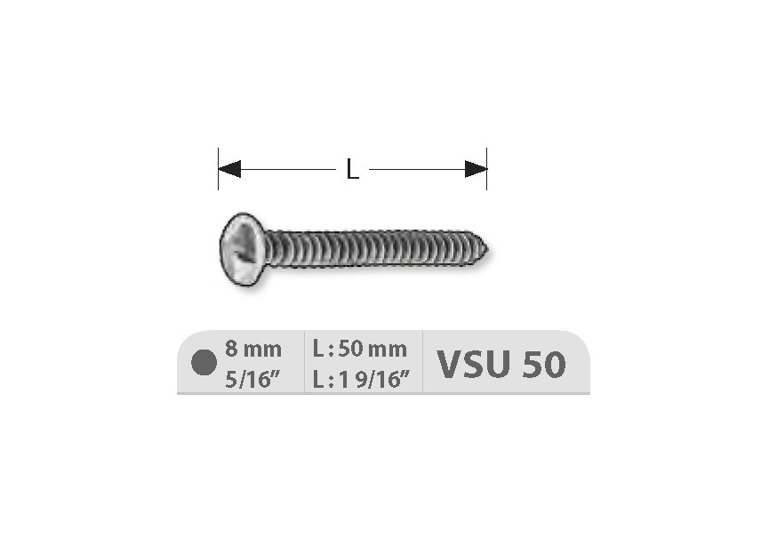 VIS DE SECURITE 8MM - LONGUEUR 50MM