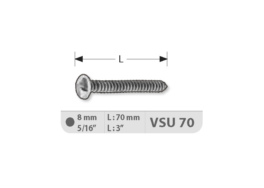 VIS DE SECURITE 8MM LONGUEUR 70MM