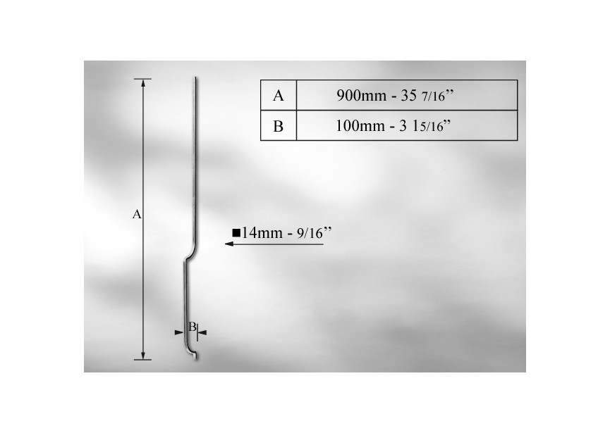 G102M~~BUIKSPIJL # 14MM - LENGTE 900MM