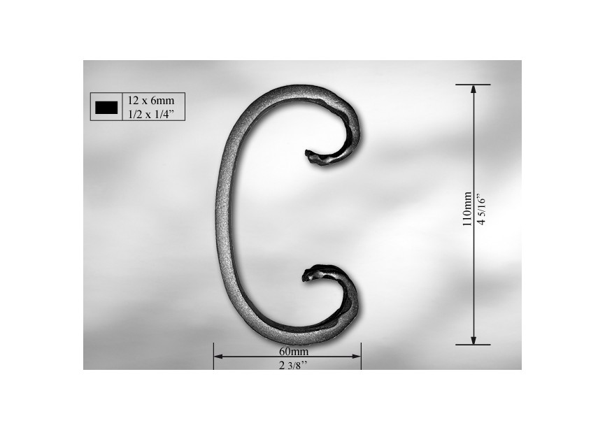 VOLUTE 110X60MM - 12X6MM.