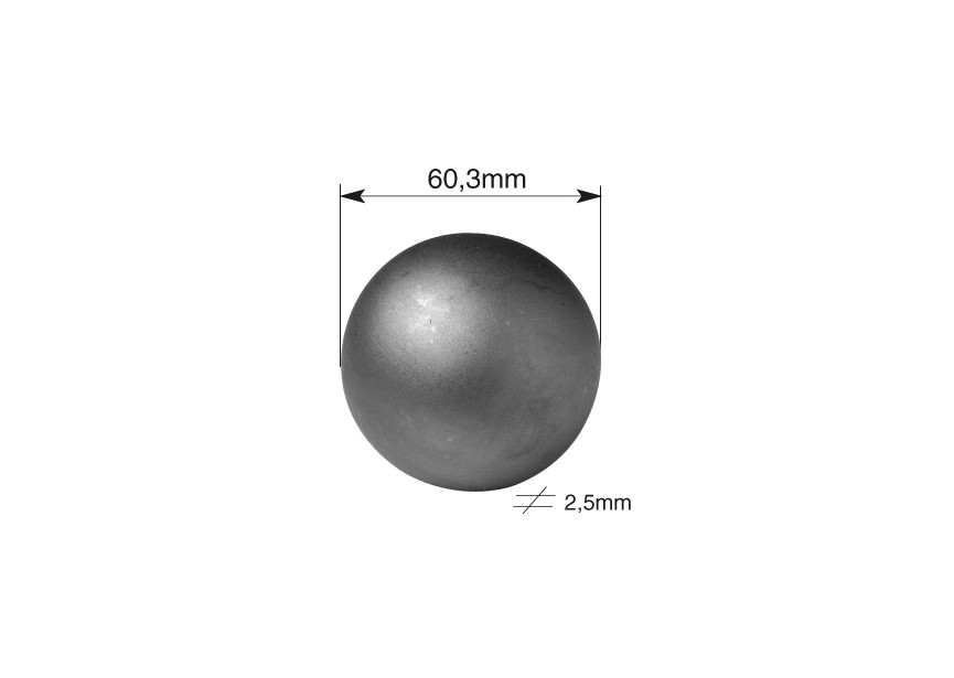 SPM60~~HOLLE STALEN BOL 60,3MM.