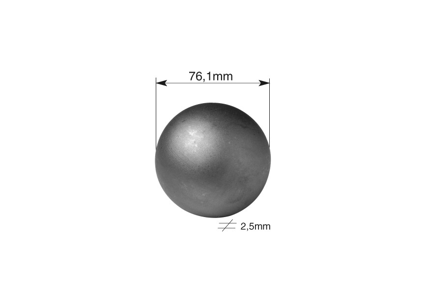 SPM76~~HOLLE STALEN BOL 76,1MM.