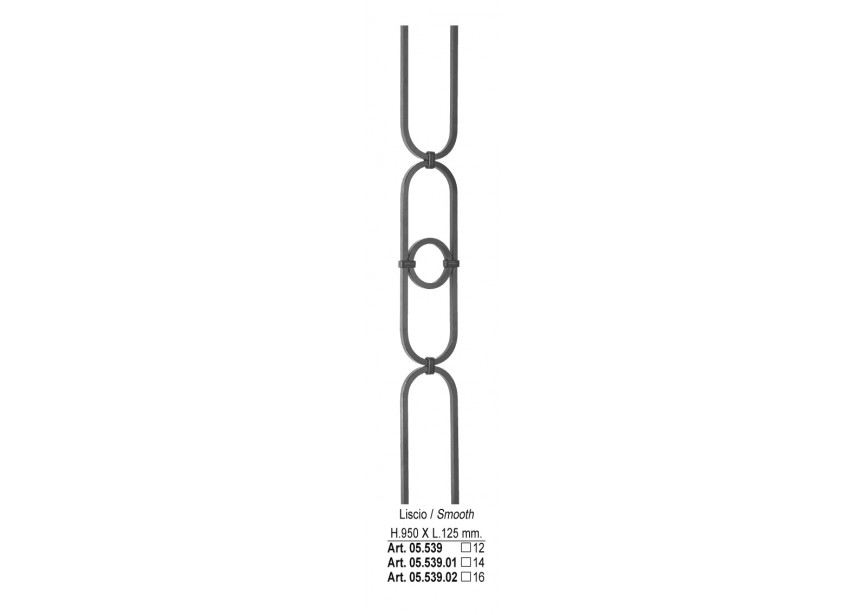 05.539.01~~Spijl 950x125mm  14mm