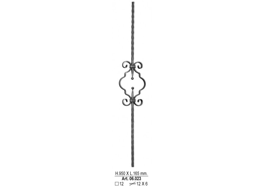 BARREAU 950X165MM 12X6MM