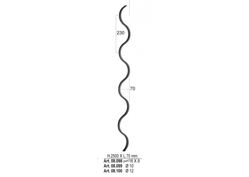 08.100~~STAAF 2500x75mm o 12x12