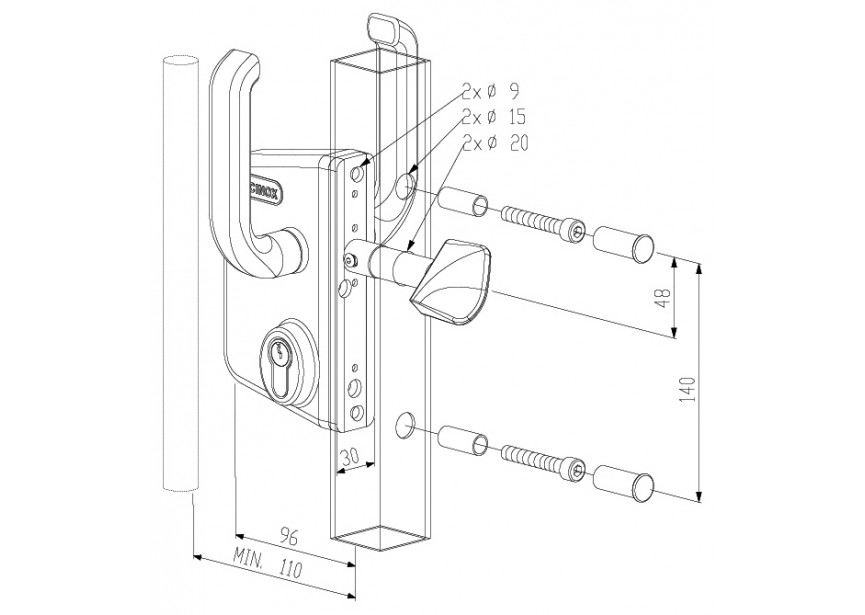 LSRZ5050 U2L 6005~~SLOT VOOR PROFIEL o50 MM, GROEN