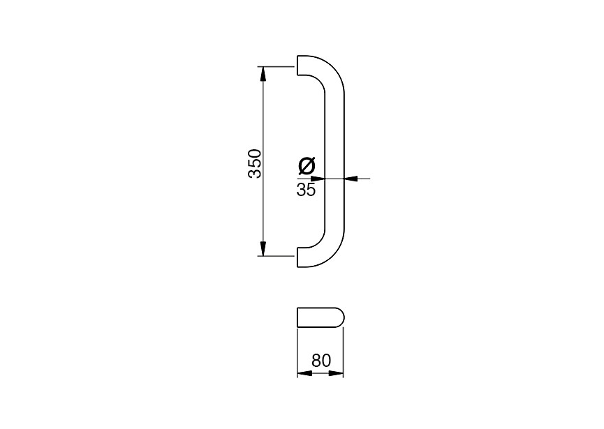 Barre de tirage Hext D35X35 I350 H80