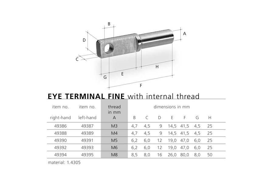 49393~~OOG FINE BINNENDRAAD - M6 - LD