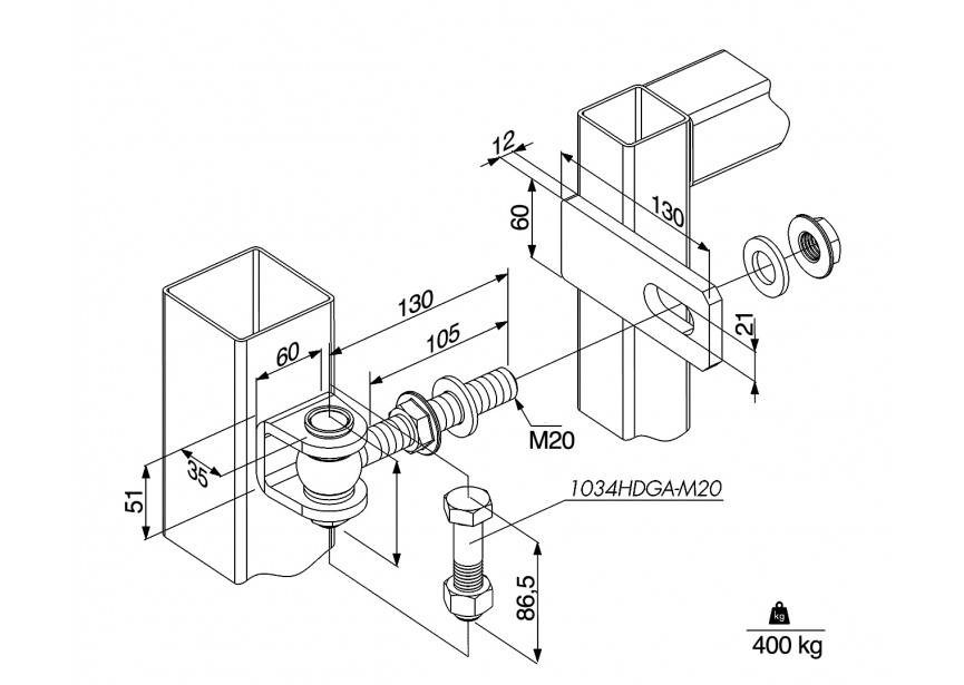 GBMU-B-M20-130-02~~P00012678 - Prijs per set van 2-regelb.scharnier 3dimens.