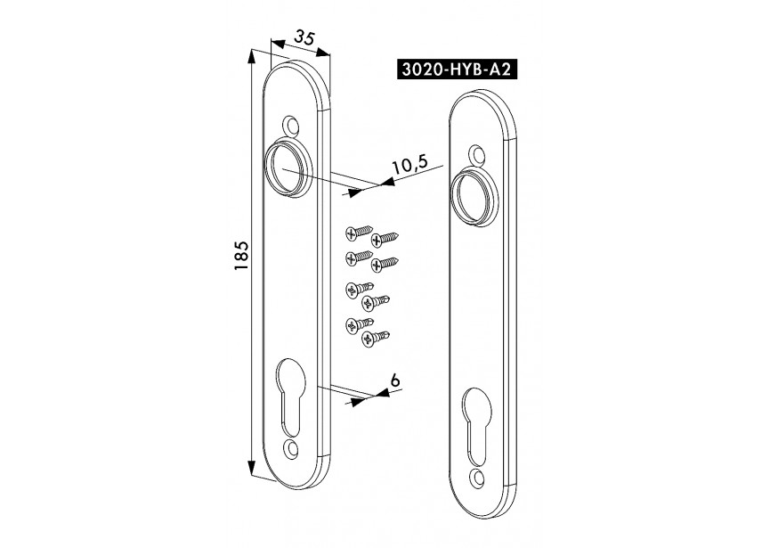 P00010182 - Prix par 2 pièces-hybrid:accessoires 3020-hyb-a2 ss emb 2 pces !!!