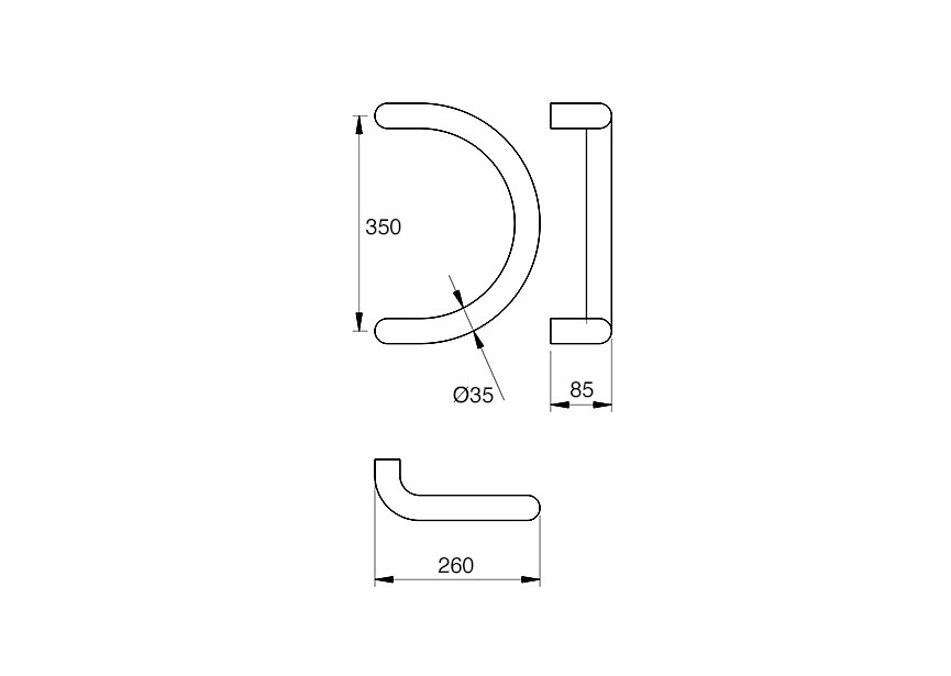 Barre de tirage Hext D35 I350 H85 B260