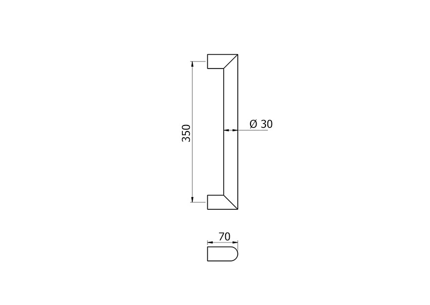 5-0065-010~~Deurgreep Hext D30 I350 H70