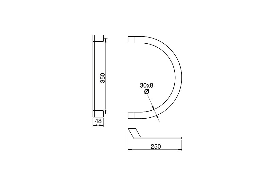 Barre de tirage Hext D30X8 I350 H48 B250