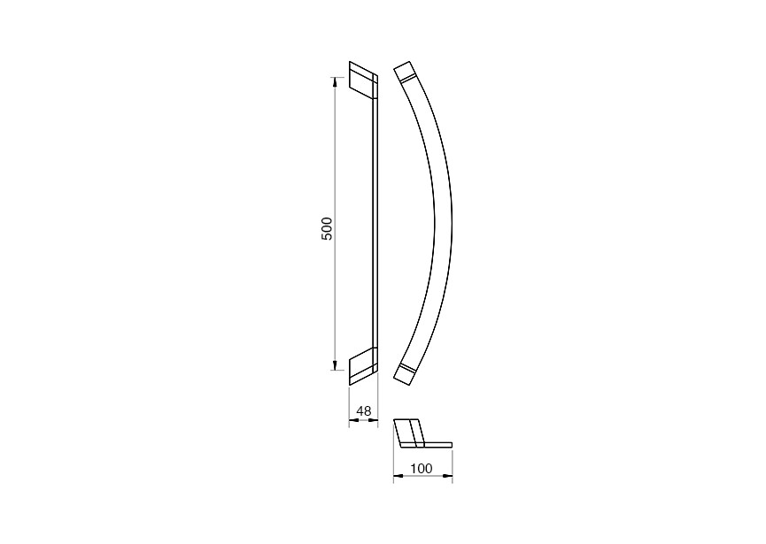 9-3066-010~~Deurgreep Hext D30X8 I500 H48 B100