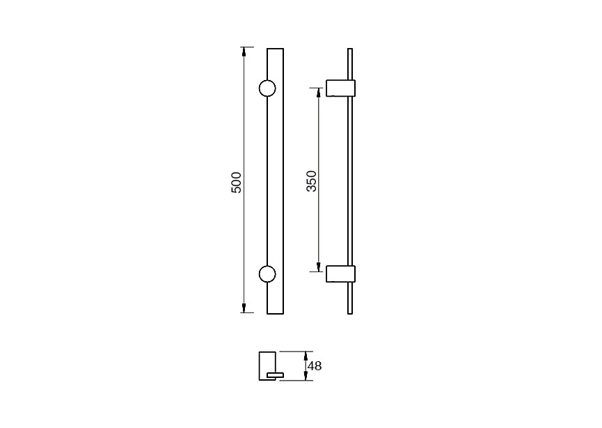 9-5048-010~~Deurgreep Hext D30X8 I350 L500 H48