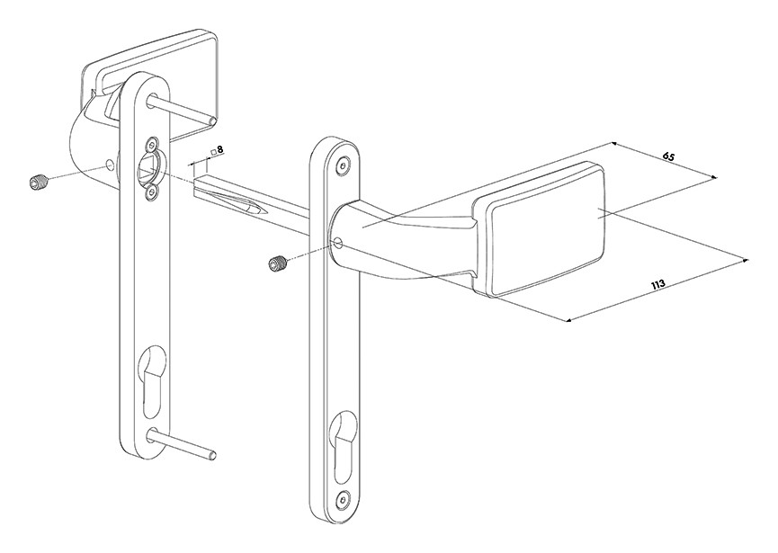 3006FIX-9005~~P00006200-9005 - Krukpaar in geanodiseerd aluminium met vast en-of roterende werking-z