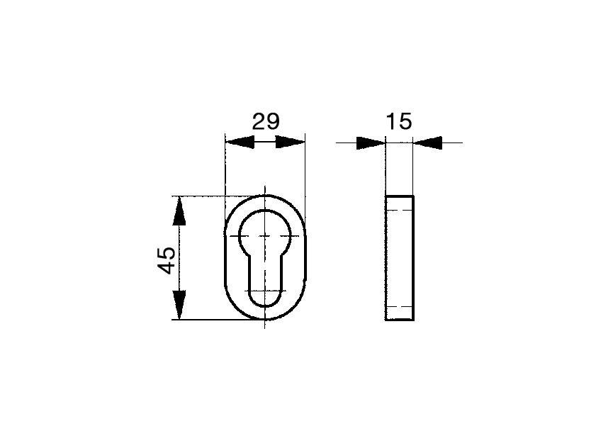 445-4~~Cilinderplaatje in blank staal om te lassen - anti-inbraak