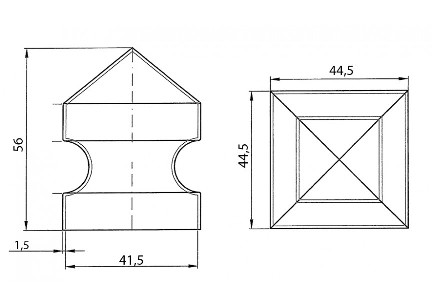 COUVERCLE EN ACIER - POUR TUBES 40X40