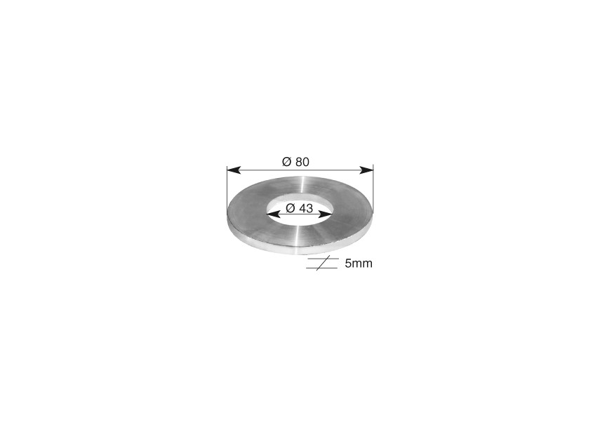 DISQUE EN INOX 80X43X5