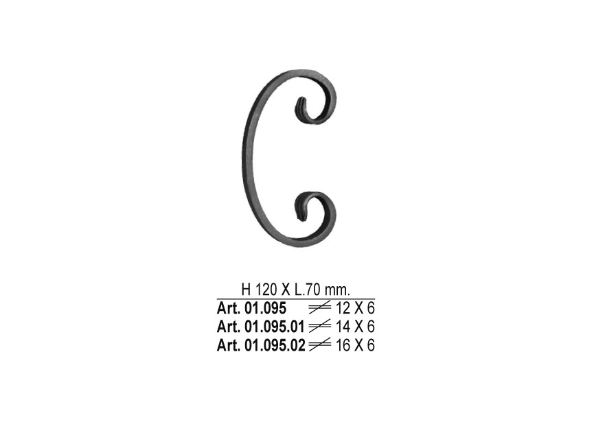 01.095~~C-KRUL 120X70MM - 12X6MM