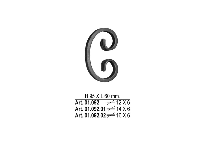 01.092.01~~C-KRUL 95X60MM - 14X6MM