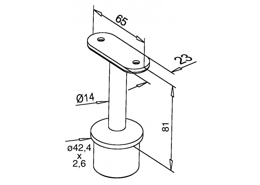 130712-000-00-12~~BUISSTEUN VOOR VLAKKE HANDRAILING -