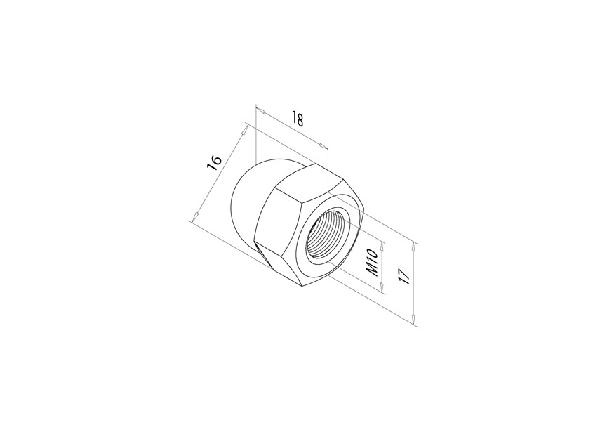 230650-108~~Zeskantige dopmoer, hoge vorm QS-517 -per 50x