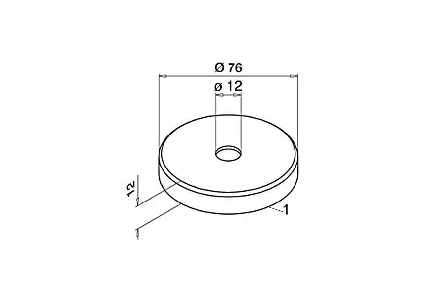 131515-012~~AFDEKKAP VOOR STAF Ø 12MM, Ø 76X12MM,