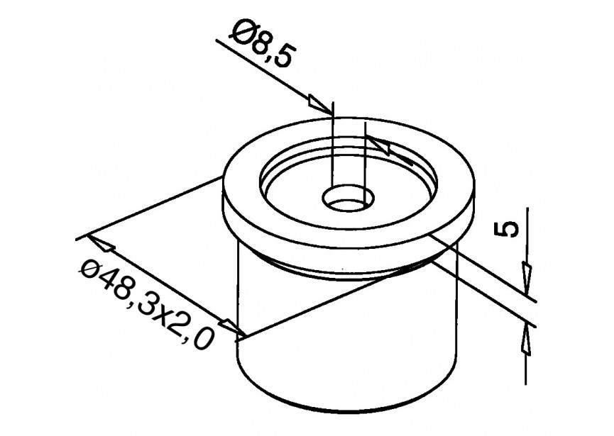 Adaptateurs tube Ø 48,3 mm x 2 mm,