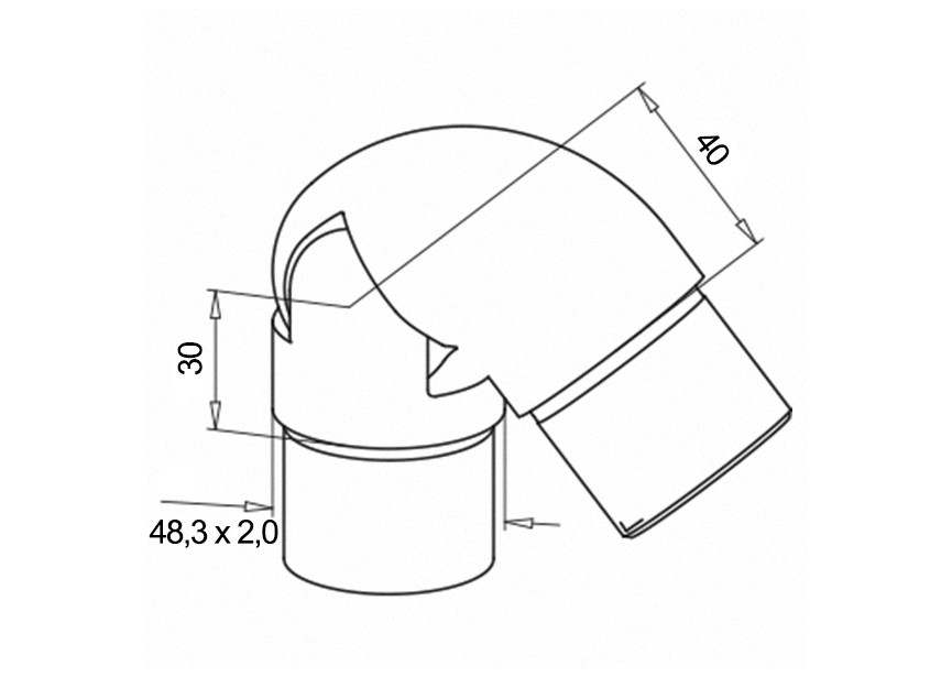 Raccord orientable, (de 40° à 70°),