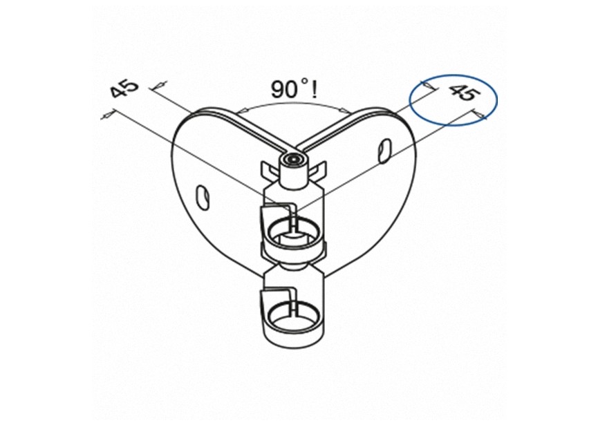 Support dangle p/ poteau Ø 42,4 - mod. 555