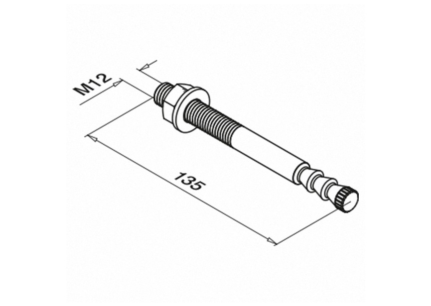 Goujon dancrage VMZ-A 75 M12-40/135 QS-549