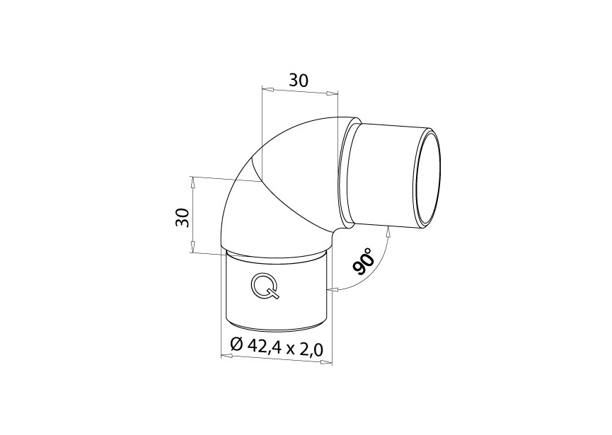 Raccord orientable ( 0° jusqu à + 90° ),