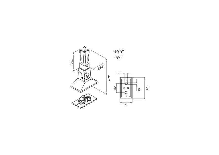 144943-040-12~~Bodemflens voor lijmverbinding, verstelbaar