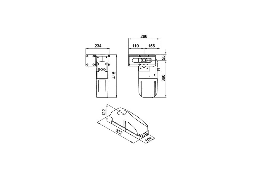 LATO 400CEN avec manoeuvre de secours, encodeur, câble 6 mt