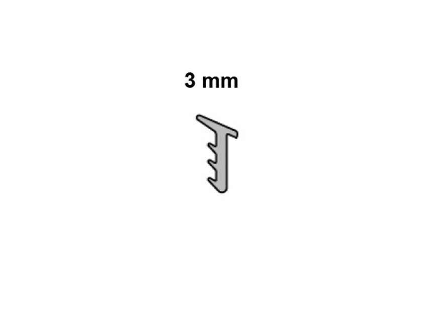 180-300651-25M~~~Caoutchouc détanchéité 3mm autocollant pour profilés HOP - L=25M