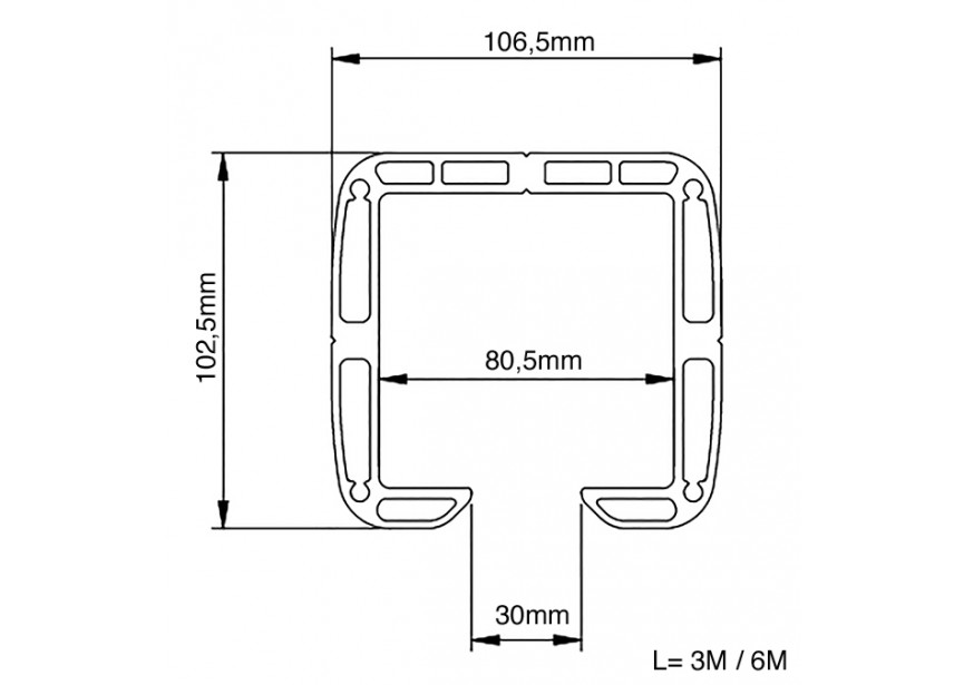 CGA-345P-6M~~COMUNELLO - RAIL IN ALUMINIUM - 6M - BRUT