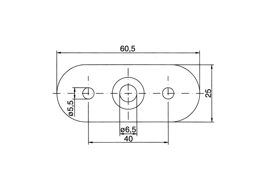 PLATINE DE FIXATION PR TUBE 42.4MM - BOMBE - ACIER