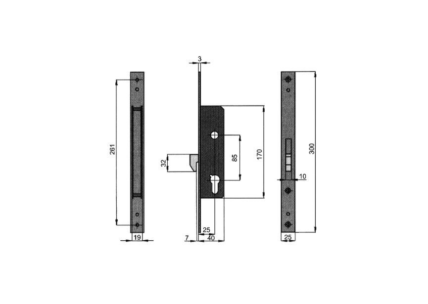 1436-25~~1406.25.25 HAAKSLOT VOOR PROFIEL 40X40 MM